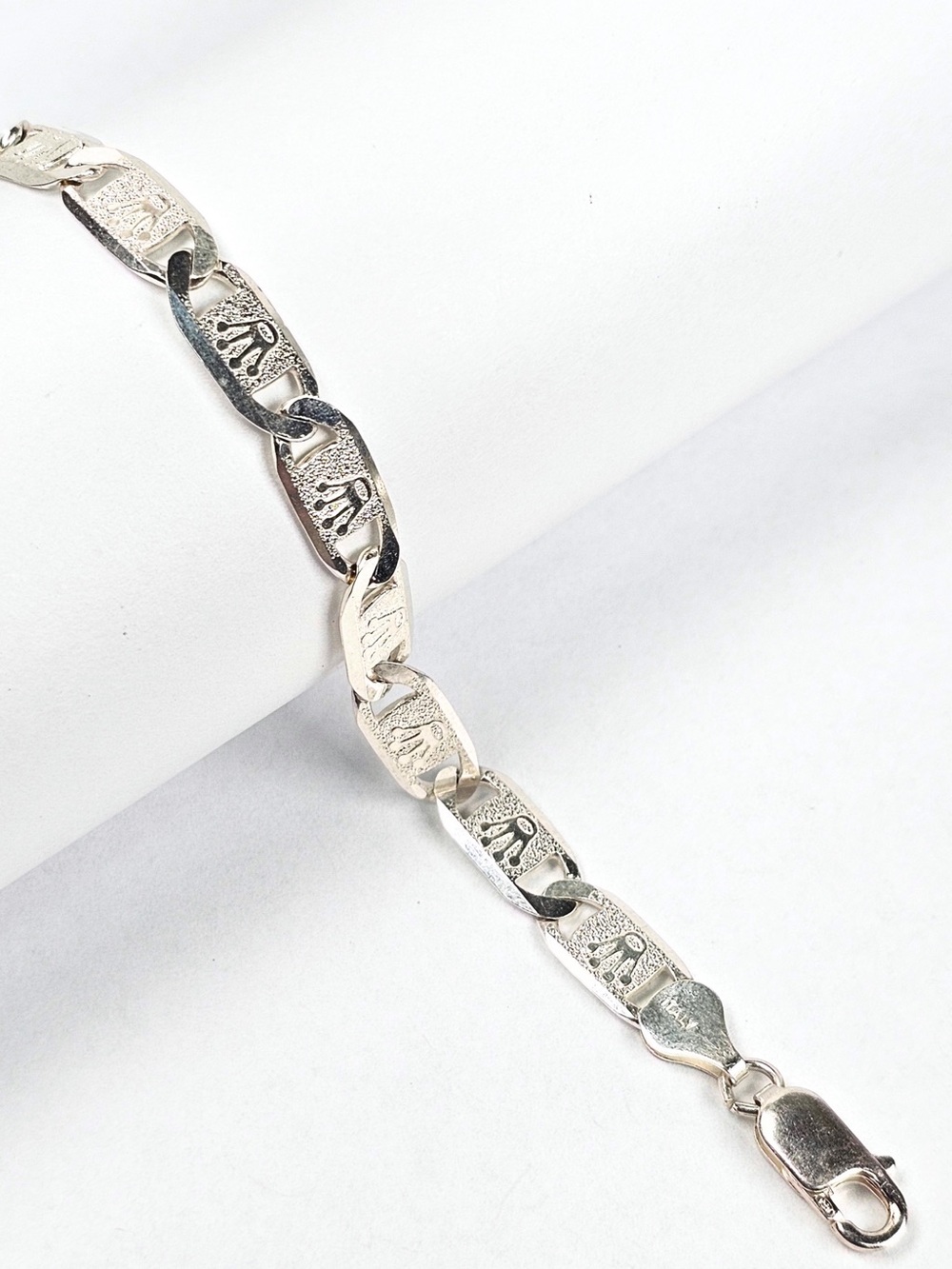 Mariner Bracelet 6.5mm Rolex Crown Design Men’s 925 Sterling Silver 21cm